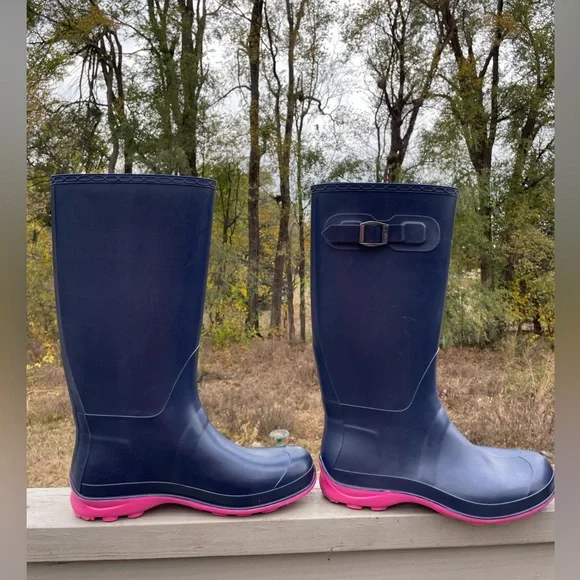 EUC Kamik Canadian Navy Pink Rain Boots SIZE 9 - Picture 2 of 7